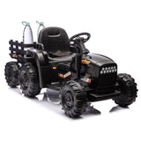 ZUN Ride on Tractor2.0 with Trailer,24V Battery Powered Electric Tractor Toy, 200w*2motor W1396P193860