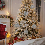 6PCS Set 3.9" Christmas Tree Ornament Balls Hanging Glass Holiday Decor for Party Tree Decorations 30503355