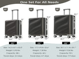 Luggage Set 3 Piece, Lightweight Durable ABS Suitcases with Spinner Wheels and TSA Lock, Carry-on & 23497662