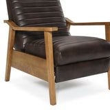 Asher Wood Arm Push Back Recliner - Burnished Brown B050P322580