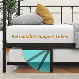 Twin Size Daybed Metal Frame with Trundle Set, Twin Day Bed Sofa, Daybed and Roll Sofa Bed for Guest W840104493