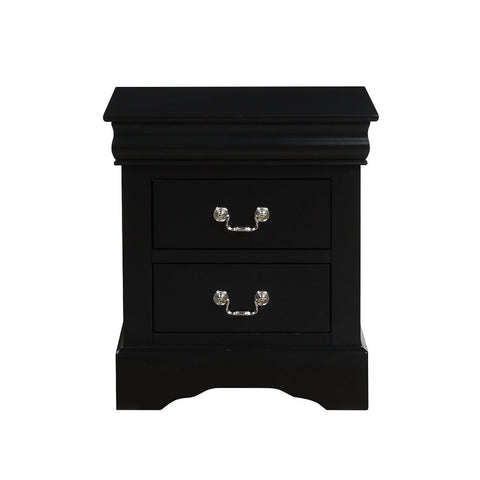 ZUN 2 Drawers Wooden Nightstand in Black Finish B016P252925