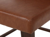 30.5 Inch Seat Height Bar Stool, Light Brown PU Upholstery with Back & Metal Footrest, Counter Stool 70678.00PUCOGN