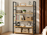 62"x 24" Freestanding Bookshelf 5 Tier Bookcase Open Display Storage Shelf with Metal Frame, Oak 18158030