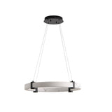 Modern LED Pendant Light, 23.6-Inch Round Hanging Chandelier with Adjustable Height, Imitation W1340P232980