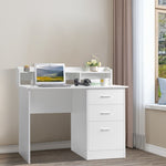 ZUN FCH 110*50*95cm Particleboard Paste Triamine Desktop Storage Layer Three Drawers Computer Desk White 37862423