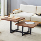 Perfectly Integrating Modern and Scandinavian Styles-Dark Walnut Double-Deck Coffee Table, W3226P279012