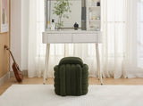 060-Chenille Fabric Modern Knot Design Ottoman Makeup Stool Footstool, Comfortable and Stylish Seat W527P239020