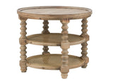D23.5 x 25" Round 3-Tiered Side Tabel, Natural End Tabel for Lving Room Bedroom Entryway, Brown W2078141934