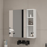 ZUN A white MDF material mirror cabinet, bathroom mirror, and a separate wall mounted bathroom mirror W1151135030