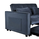 3 in 1 Convertible Sleeper Sofa Bed, Modern Pull Out Couch Bed, Adjustable Backrest, Velvet Loveseat W2121P179227
