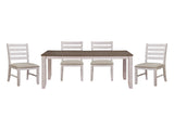 Transitional Design Rectangular 1pc Dining Table Grayish White and Brown Finish Furniture B01160583