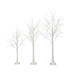 ZUN Set of Lighted Birch Tree, 4FT 48 LED/5FT 72 LED/6FT 96 LED Artificial Tree with Warm White Lights, N710P181843Y