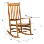 ZUN 68.5*86*115CM Square Wooden Rocking Chair Wavy Backboard Original Color 82239638