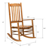 ZUN 68.5*86*115CM Square Wooden Rocking Chair Wavy Backboard Original Color 82239638