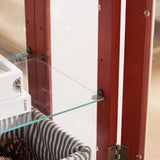 Lighted Glass Cabinet Glass Wine Cabinet Curio Display Cabinet with Adjustable Glass Shelves 2 Doors W2275P178823