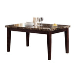 Espresso Finish Casual 1pc Dining Table Faux Marble Top Transitional Dining Room Furniture B01146563