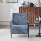 26.38" Modern Blue Gray Lounge Chair with Polyester Upholstery and Sturdy Metal Frame, Ideal for N767P236501G
