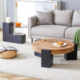 ZUN The detachable double-decker coffee table, the stylish is more precious, and the detachable W1151P184838