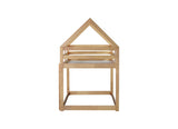 Twin over Twin Rubber Wood Floor Bunk Bed, with ladder,Guardrails,House-Shaped-Bunk Bed,White oak W504P206866