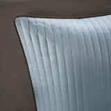 12 Piece Comforter Set with Cotton Bed Sheets Blue/Brown Queen B035128822