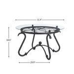 ZUN 2 Piece Tempered Glass Surface Coffee Table Set, Decor Coffee Table Round End Side Table with Sturdy W2167P168793