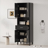 70.9" High Freestanding Tall Bathroom Cabinet with a Drawer, 2 Cabinets, 4 Soft-Close Doors, 2 N729P272001B