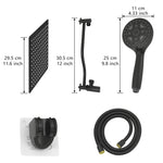 ZUN Black shower System 12 Inch Bathroom Luxury Rain Mixer Shower Combo Set Wall Mounted Rainfall Shower W1932P218046