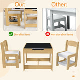 3-in-1 Kids Study Table & Chairs Set - Multi-Functional Activity Table with Detachable Blackboard 14667986