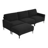 ZUN [New] 103.5*59" Modern L-shaped Sectional Sofa, 4-seat Velvet Fabric Couch Set with 03006410