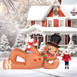 ZUN 9.8 FT Lighted Christmas Inflatable Decoration, Large Inflatable Lying Gingerbread Man, Funny Blow 56334882