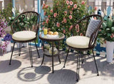 Outdoor Leisure Set, 2 Rattan Single Chairs with A Glass Round Table, Perfectly Suited for N711P256422K
