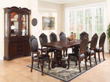 Gorgeous Formal Set of 2 Arm Chairs Brown Color Rubberwood Dining Room Furniture Faux Leather B01180915