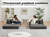 78.7-Inch Convertible Sleeper Sofa Bed with Cylindrical Pillow, Chenille Folding Mattress Couch with W834P337412