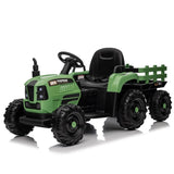 ZUN Ride on Tractor with Trailer,12V Battery Powered Electric Tractor Toy w/Remote Control,electric car W1396124970