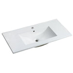 ZUN 36 Inch Bathroom Ceramic Sink Basin, White W1550P168220