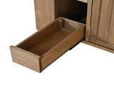 54.33" Farmhouse Rolling Outdoor Kitchen Cart, Solid Wood Frame with Stainless Steel Top, Spice N767P528183A