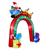 10FT Lighted Christmas Inflatable Archway, Inflatable Arch with Reindeer Pulling Santa's Sleigh, 68877325