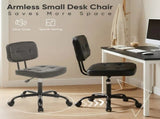 Ergonomic PU Leather Desk Chair, Armless Rolling Chair with Thickened Cushion for Small 47488096