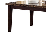 Espresso Finish Casual 1pc Dining Table Faux Marble Top Transitional Dining Room Furniture B01146563