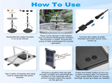 Solar Powered Water Fountain Pump with Battery Backup, 6W Solar Panel, IP68 Waterproof, Adjustable 67224188