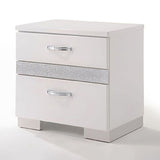 White High Gloss 3-Drawer Nightstand B062P191043