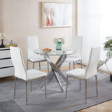 chair set of 4,CHROME COLOR LEG,WHITE SEAT W234P302682