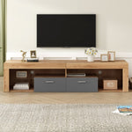 ZUN Modern Design TV Stands for TVs up to 80'', LED Light Entertainment Center, Media Console with 6 N710P179622E