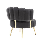 ZUN COOLMORE Boucle Accent Chair Modern Upholstered Armchair Tufted Chair with Metal Frame, Single W1539140084