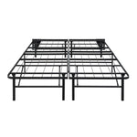ZUN Black Metal Platform Foldable Bed Frame Full Size, Toolless High Profile Design B011P197726