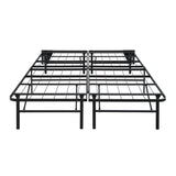 ZUN Black Metal Platform Foldable Bed Frame Full Size, Toolless High Profile Design B011P197726