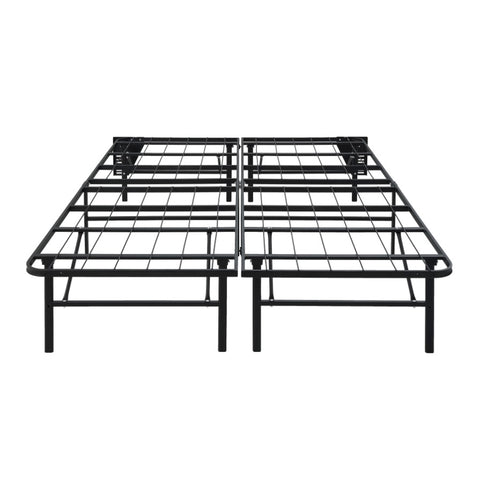 ZUN Black Metal Platform Foldable Bed Frame Full Size, Toolless High Profile Design B011P197726