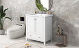 ZUN 30" Bathroom Vanity with Sink Combo, Multi-functional Bathroom Cabinet with Doors and Drawer, Solid 16236592