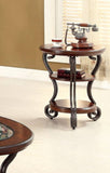 Traditional Style Brown Cherry 1pc SIDE TABLE Open Bottom Shelf Ornate Design Living Room Furniture B011P203062